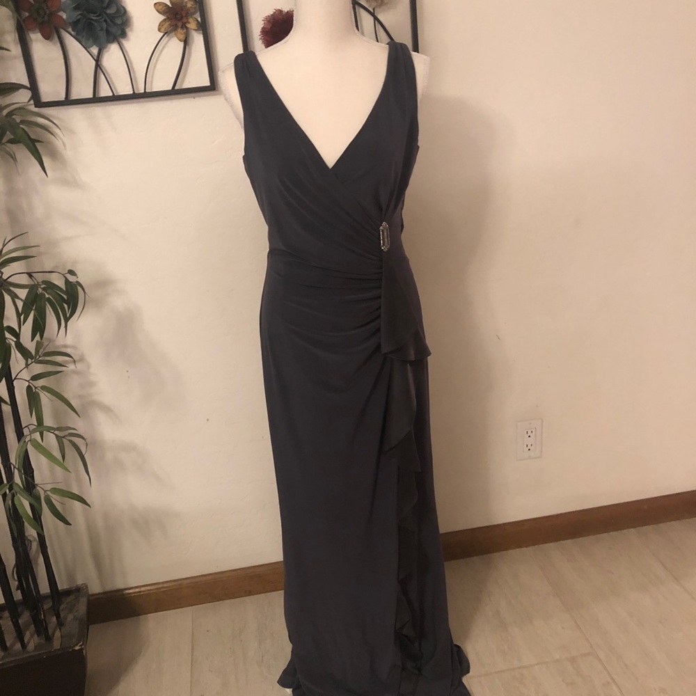 Gorgeous Greenish- grey full length gown!